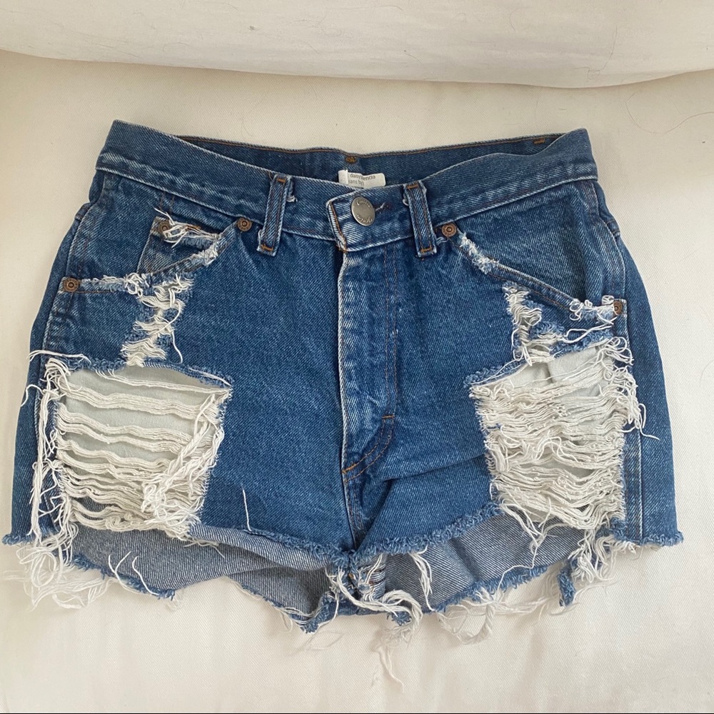 COPY - distressed jean shorts